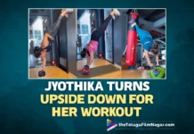 Super Mom Jyothika Turns Upside Down For Her Workout