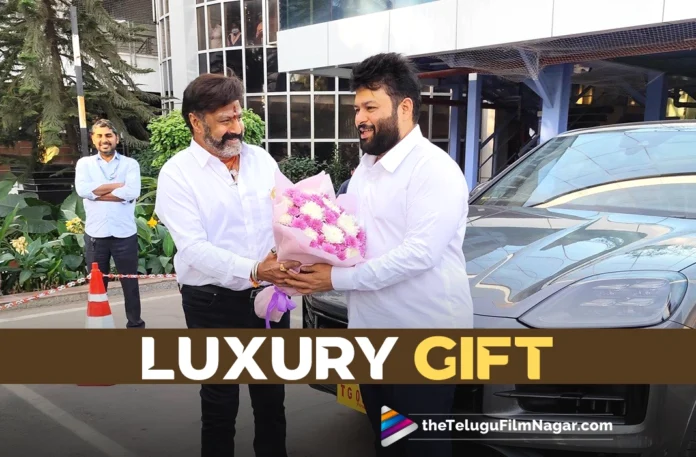 Balakrishna presents Thaman with his most extravagant gift yet,Telugu Filmnagar,Latest Telugu Movies News,Latest Tollywood Updates,Telugu Film News 2025,Tollywood Movie Updates,Latest Tollywood Movie Updates,Telugu Cinema News 2025,Nandamuri Balakrishna Porsche gift,S Thaman Porsche car gift,Balakrishna gives Porsche to Thaman,Music director S Thaman Porsche gift,Nandamuri Balakrishna S Thaman news,Balakrishna gifting luxury car,S Thaman receives Porsche from Balakrishna,Nandamuri Balakrishna car gift to Thaman,Thaman gets Porsche from Balakrishna,Balakrishna Gifted Porsche Car To Thaman,Balakrishna Gift,Balakrishna Gift To Thaman,Balakrishna,S Thaman