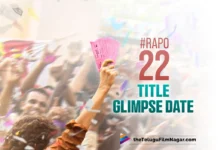 RAPO22: Time to welcome Title Glimpse of Ram Pothineni's movie