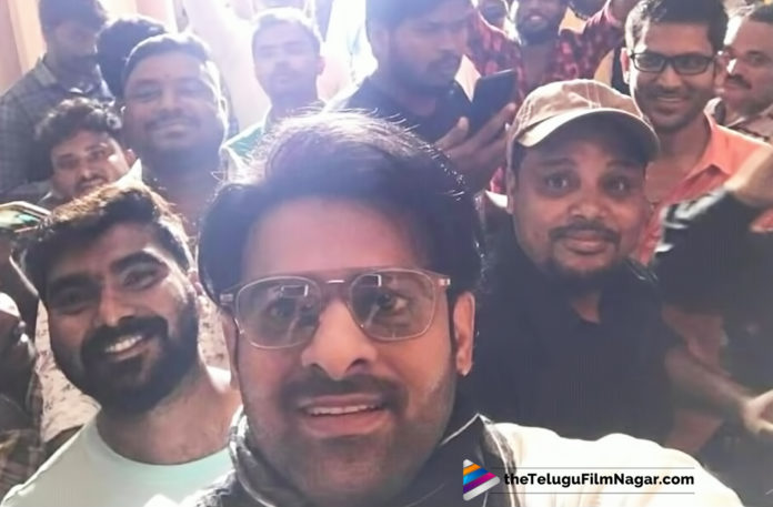 Prabhas Says It With A Selfie,2019 Latest Telugu Movie News,Prabhas Saaho Movie Updates, Saaho Latest Movie News,Prabhas Selfie on Last day of Saaho Shoot,Prabhas Selfie Photos,Sahoo Movie Team Surprise to Prabhas Fans,Telugu Flim Updates, Telugu flimnagar, Tollywood Cinema Latest News