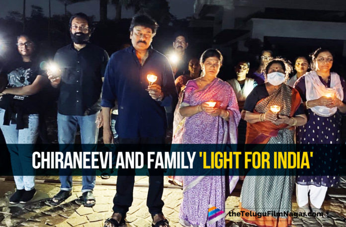 Megastar Chiranjeevi And Family Participate In ‘Light For India’ Exercise