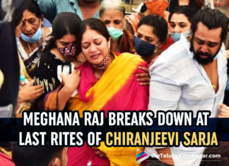 Meghana Raj Is Inconsolable As Family Performs Last Rites To Bid Adieu To Chiranjeevi Sarja 