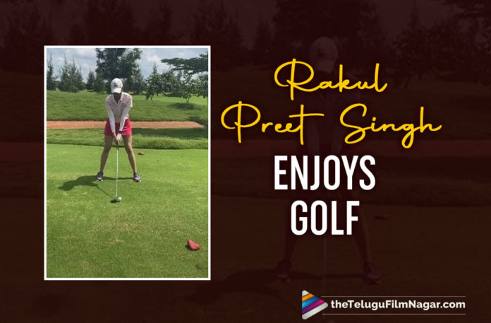 Rakul Preet Singh Brings Back The Golf Player Within Her And Aims For A Perfect Shot
