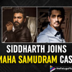 Official! Siddharth To Star Alongside Sharwanand In Maha Samudram