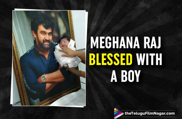 Late Actor Chiranjeevi Sarja And Megahana Raj Are Blessed With A Baby Boy