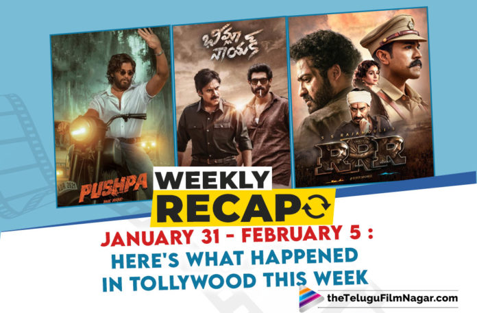 Week Tour Of Tollywood From TFN January 31-February 5,Khiladi,DJ Tillu,Son Of India,Valimai,Gangubai Kathiawadi,Bheemla Nayak,Sebastian PC524,RRR,Ghani,Radhe Shyam,Ramarao On Duty,KGF Chapter 2,F3,Acharya,Sarkaru Vaari Paata,Pakka CommercialMajor,Ante Sundaraniki,Mahaan Trailer,DJ Tillu Trailer,Gangubai Kathiawadi Trailer,Trailers,Latest Telugu Movie Trailers,Pushpa: The Rise,Pushpa,Pushpa Movie,RRR Movie,RRR Trailer,RRR Movie Updates,SSMB28,SSMB28 Launched,SSMB28 Movie Launch,SSMB28 Movie,Mahesh Babu,Naresh59,Naresh59 Movie,Naresh59 Movie Launch,Naresh59 Launched,Samanyudu Telugu Movie Review,Saamanyudu Review,Saamanyudu,Saamanyudu Movie,Allu Arjun,Latest Telugu Movies News,Tollywood Movie Updates,Latest Tollywood Updates,Latest Telugu Movie Updates 2022,Latest Telugu Movies 2022,January 2022 Telugu Movies,Upcoming Telugu Movies 2022,Tollywood Updates This Week,Week Tour Of Tollywood From TFN,New Tollywood Movies,New Telugu Movies,Latest Tollywood News,Tollywood News Latest,Telugu News,Tollywood Latest Updates,Latest Telugu Movie News,Latest Telugu Movie Updates,Latest Telugu Cinema News,Tollywood News,Telugu Movie News,Latest Telugu Cinema,Telugu Cinema News,TFN Weekly Recap,Weekly Recap January 31- February 5,Telugu Film Updates,Tollywood Latest Film Updates,Tollywood Updates,Latest 2022 Telugu Movie,Telugu Filmnagar,Telugu Film News 2022,Latest 2022 Telugu Movie Updates,Weekly Recap,Tollywood Weekly Roundup,#WeeklyRecap,#Pushpa,#BheemlaNayak,#RRR