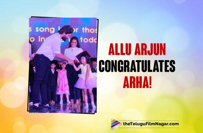 Allu Arjun Congratulates Allu Arha On Her Graduation!,Telugu Filmnagar,Latest Telugu Movies 2022,Telugu Film News 2022,Tollywood Movie Updates,Latest Tollywood Updates,Latest Film Updates,Tollywood Celebrity News, Allu Arjun,Icon Star Allu Arjun,Stylish Star Allu Arjun,Allu Arjun Movie Updates,Allu Arjun Upcoming Movies,Allu Arjun latest Movies,Allu Arjun New movies,Allu Arjun Super Hit Movies,Allu Arjun latest Block Buster Movie, Allu Arjun Congratulates Allu Arha,Stylish Star Allu Arjun Congratulates Allu Arha on Her Graduation,Pushpa star Allu Arjun Shared a Emotional Post about His Daughter,Allu Arjun about her Daughter Allu Arha, Icon Star congratulating his bundle of joy as she is promoted from one class to another,Arha is seen illuminating with happiness,The father-daughter duo is seen smiling broadly in the photo, Arha is all set to make her acting debut in the film industry with Samantha Ruth Prabhu’s Shaakuntalam,Arha will be seen portraying the role of Prince Bharat in Shaakuntalam Movie,Congratulations to my Lil graduate Allu Arha Soo proud of you my baby, Allu Arjun Shared pictures in social Media,Allu Arjun Emotional post about Allu Arha,Allu Arha Graduation,Allu Atha with Allu Arjun Cute pictures,#Alluarjun,#Alluarha