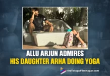 Allu Arjun Admires His Daughter Arha Doing Yoga
