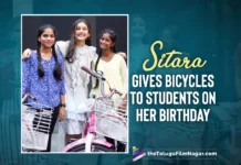 Sitara Ghattamaneni Gives Bicycles To Students On Her Birthday