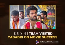 Kushi Team Visited Yadadri Lakshmi Narasimha Swamy Temple On Their Movie Success