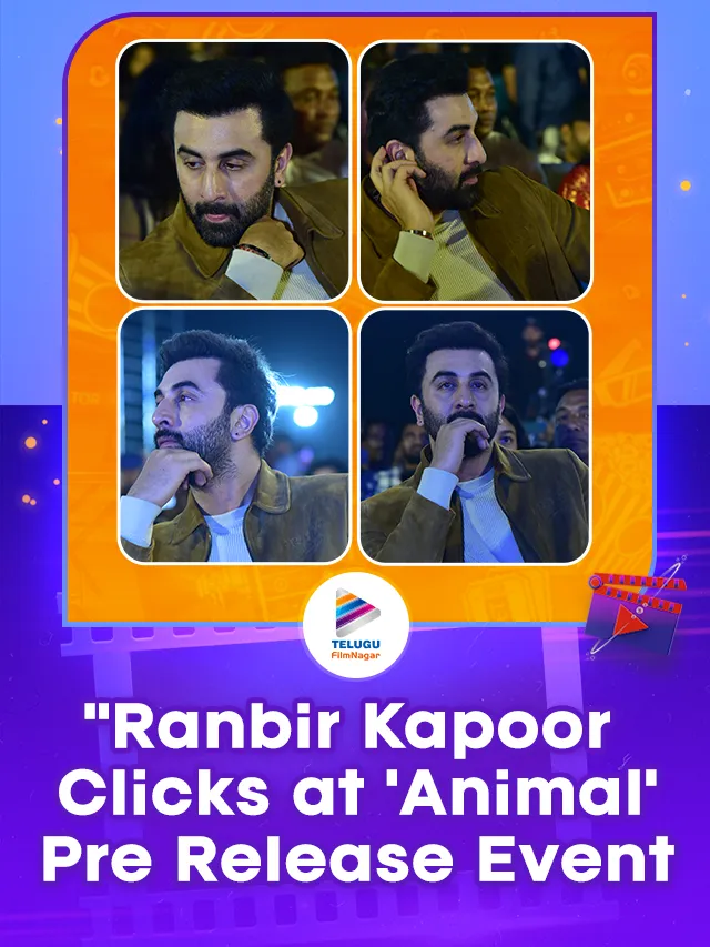 Bollywood Star Ranbir Kapoor Clicks at Animal Telugu Movie Pre Release Event