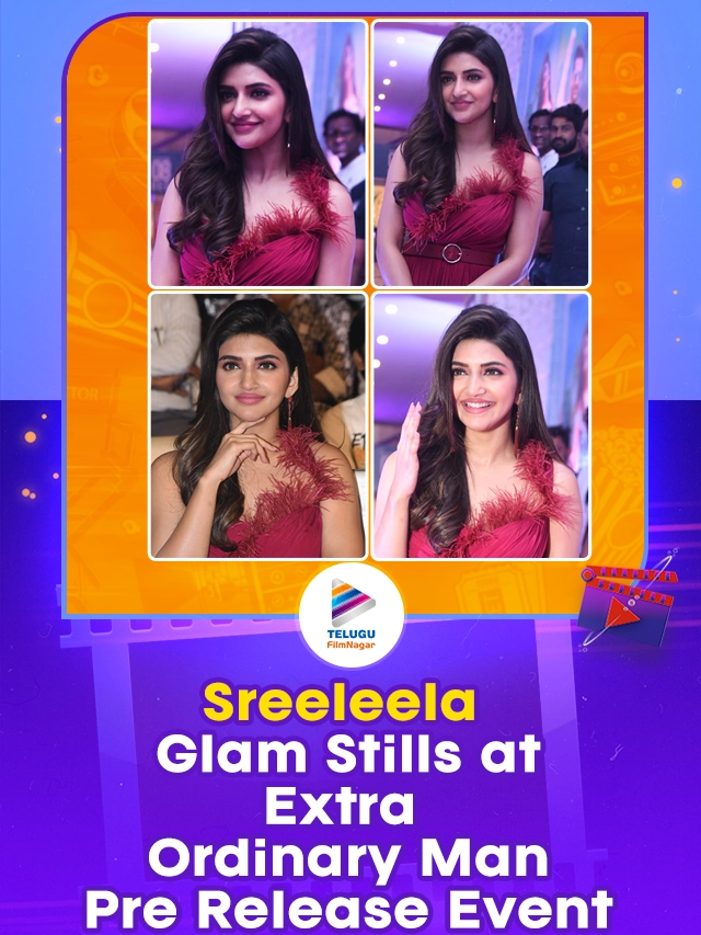 Actress Sreeleela Glam Stills @ Extra Ordinary Man Telugu Movie Pre Release Event