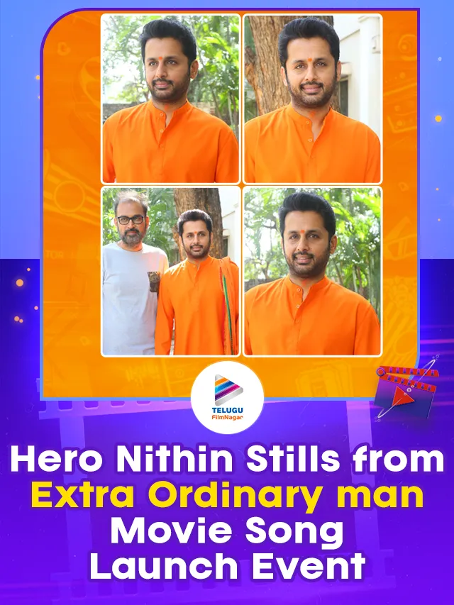 Hero Nithin Stills from Extra Ordinary Man Movie Song Launch Event