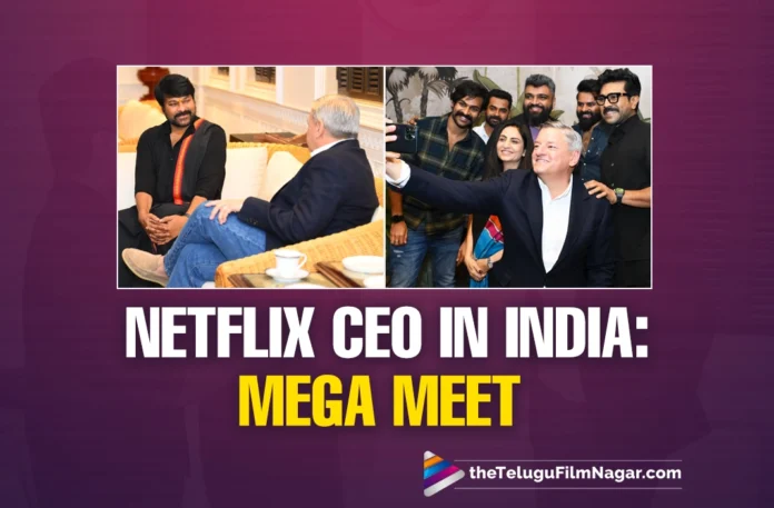 Netflix CEO's Arrival in India: Warmly Welcomed by Chiranjeevi and Ram Charan