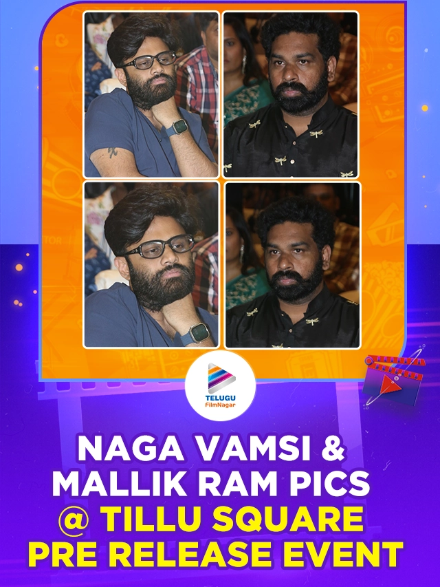 Producer Naga Vamsi and Director Mallik Ram Pics @ Tillu Square Movie Pre Release Event